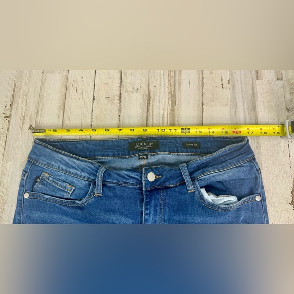 Judy Blue Jeans Womens 16W Blue Mid Rise Distressed Snake Print Skinny - Picture 6 of 10